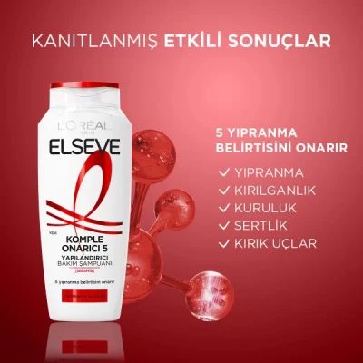 شامپو 5 کاره ترمیم کننده موهای آسیب دیده لورال loreal komple onarici 5